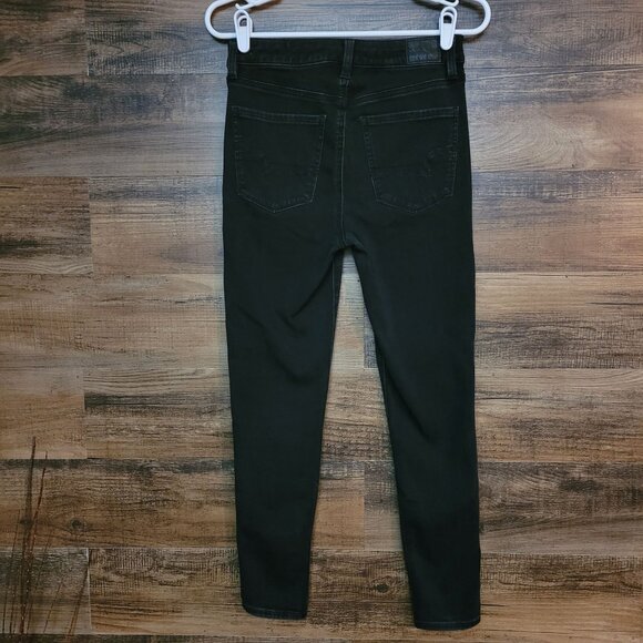 American Eagle Jeans 8 S Super Hi Rise Jegging 360 Next Level Stretch Black - Picture 2 of 12